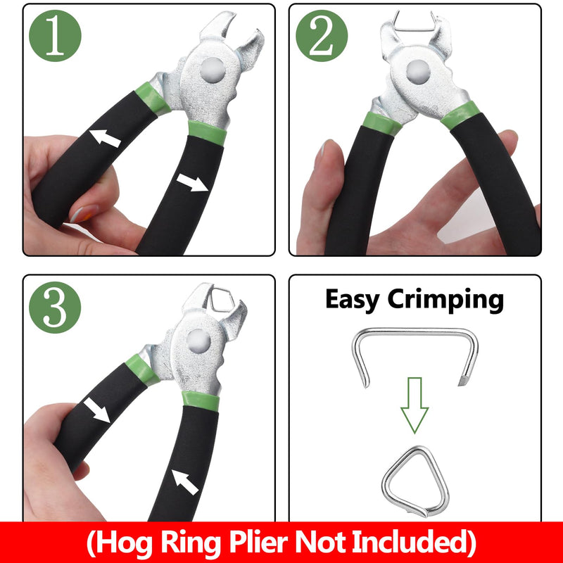 [Australia - AusPower] - 4 Sizes Galvanized Hog Ring Kit, 1" 3/4" 1/2" 3/8" Hog Rings for Auto Upholstery, Furniture Upholstery, Fencing, etc. (520 Count-13.4oz) 