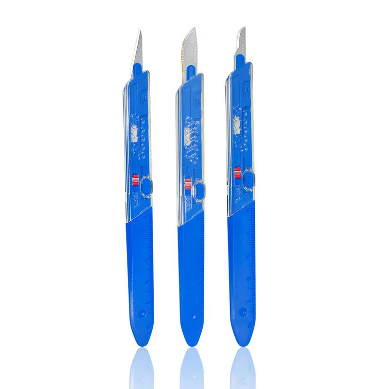 [Australia - AusPower] - Cynamed Premium Disposable Scalpel w/Retractable Blade and Measurement Scales for Craft, Dermaplaining, Dermatology, Podiatry, Laboratory, Surgical, Dental, Veterinary & More (#11) #11 