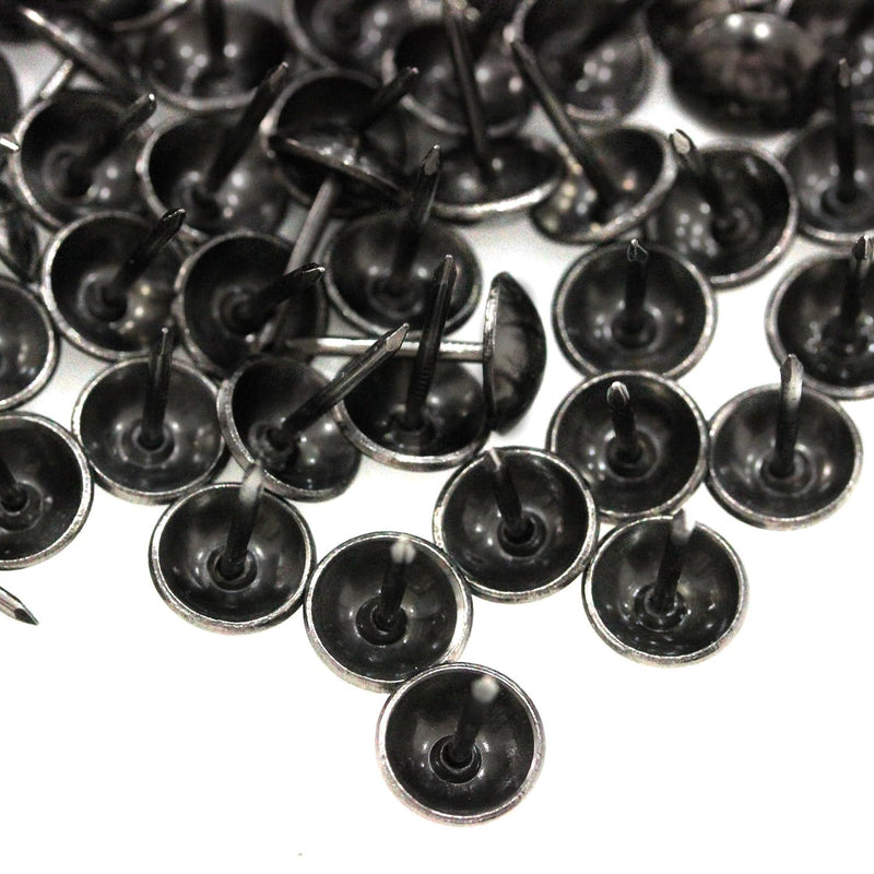 [Australia - AusPower] - 500Pcs Upholstery Tacks, BetterJonny Decorative Furniture Nails Pins 17X11MM Black Metal Thumb Tacks for Upholstered Furniture Cork Board, Home Decor 