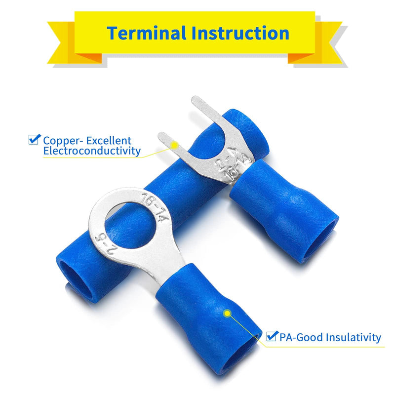 1200PCS Electrical Connector Kit-Sopoby Automotive Insulated CrimpTerminals Connectors for Wiring Mixed Ring Fork Spade Butt Connector Set 1200pcs