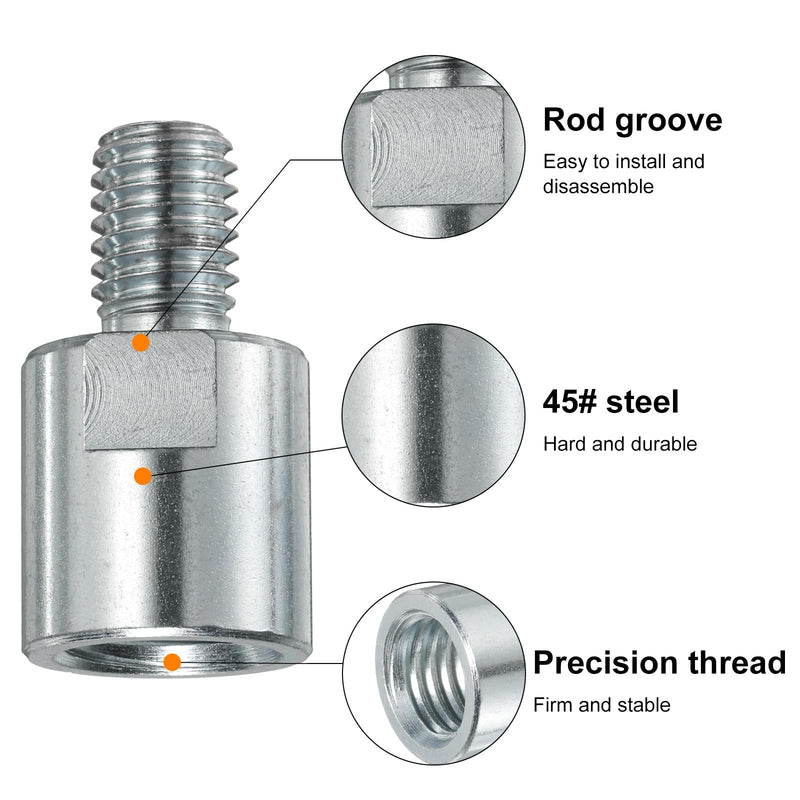 QUARKZMAN M14 Female to M10 Male Adapter Polisher Adapter Pack of 2 | Connection rotary tool connection thread adapter conversion tool, for core drill polishing wheel