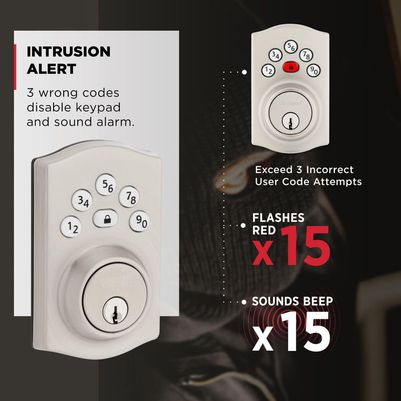Kwikset Powerbolt 240 5-Button Keypad Satin Nickel Traditional Electronic Deadbolt Door Lock, Featuring Convenient Keyless Entry, Customizable User Codes and Auto-Locking