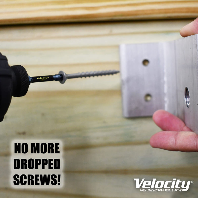 [Australia - AusPower] - Velocity Exterior Wood Screw DIY Pack– 40 Wood Screws, Made with Carbon Steel, Includes 1 Hexstix Drive Bit and Stick-Tight Technology (Size #10x4, 40 Pieces) #10 x 4" Small Pack 