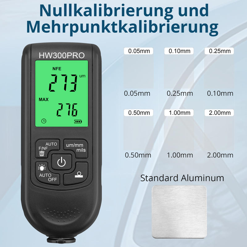 [Australia - AusPower] - ALLmeter Paint Thickness Gauge, Paint Thickness Gauge, Car Measuring Range 0 to 2000 um with LCD Display, Fe & NF for Measuring Paint Thickness in the Automotive Industry, Car Paint Tester 
