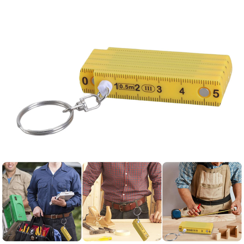 [Australia - AusPower] - Small Folding Ruler Keychain 50cm 10 Fold Ruler Keyring Hand Travel Ruler Upgrades for Active Measurements 