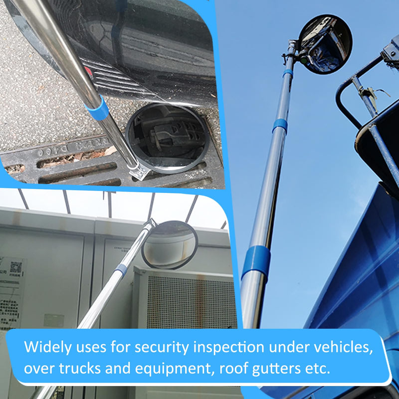 [Australia - AusPower] - Under Vehicle Inspection Security Mirror – Large Under Car Search Convex Mirror Couple to 3/4-in Threaded Poles for Check on Checkpoints, Airports, Hotels, Clubs, Police Sheriff and Milita Base. 