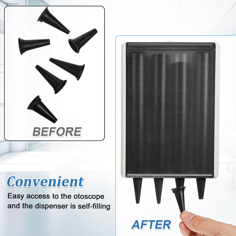 [Australia - AusPower] - 2 Pcs Reusable Otoscope Specula Dispenser Plastic Specula Dispenser for Disposable Ear, Black 