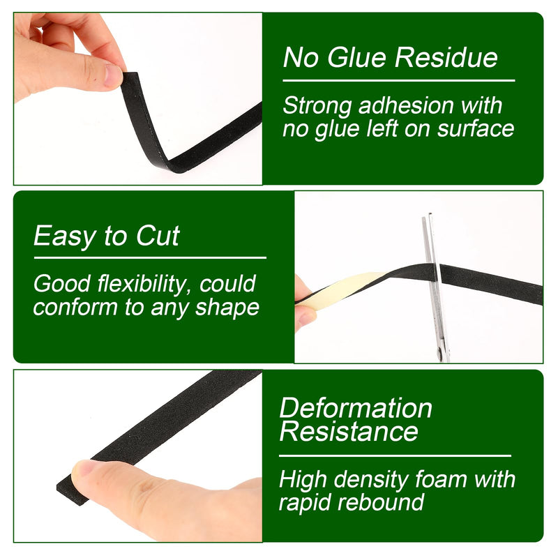 High-Density EVA Foam Speaker Gasket Tape, 3mm Thick, 10mm Wide, 33Ft Long, Soundproofing & Waterproofing Automotive Insulation