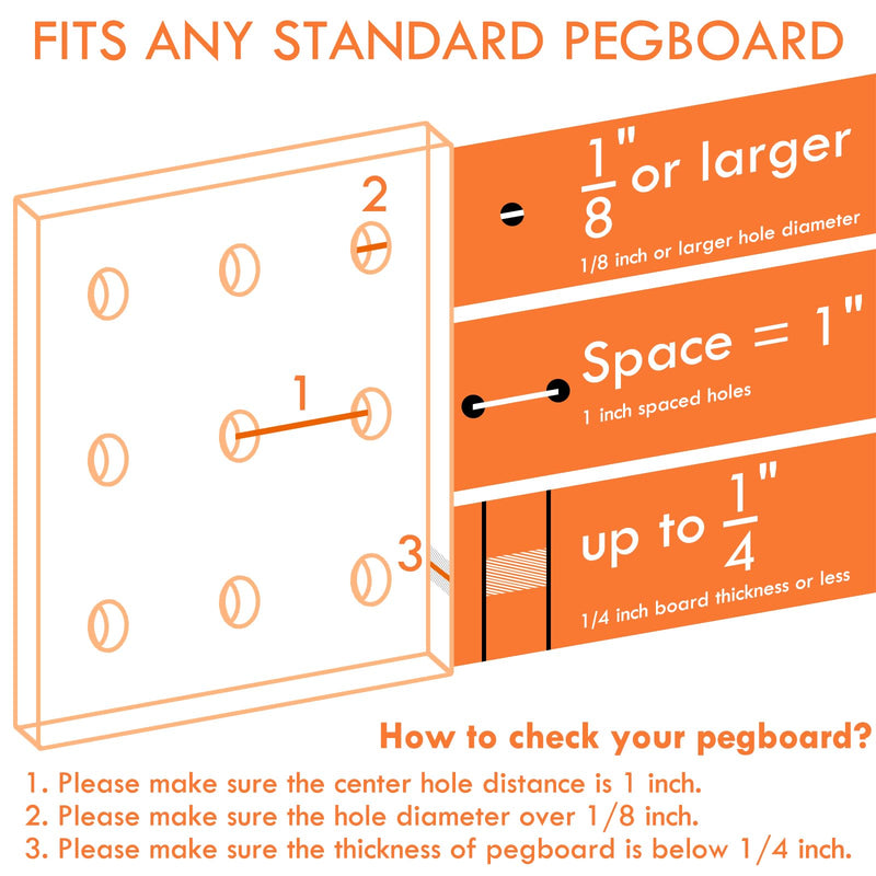 [Australia - AusPower] - G.CORE Large Pegboard Cups Peg Board Storage Bin 6 Pack with Hooks, Square Box Shape Pegboard Cup Holder Accessories for Garage Workbench/Craft Room/Office/Playroom/Home Kitchen Organization (White) White 