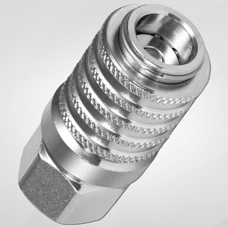 [Australia - AusPower] - PD242 Series PD Steel Hydraulic Test Port and Diagnostic Equipment Quick Connect Coupler with Female Pipe Thread, 1/8" Body Size, 1/4" - 18 NPTF Thread Size, 2.12" Length 