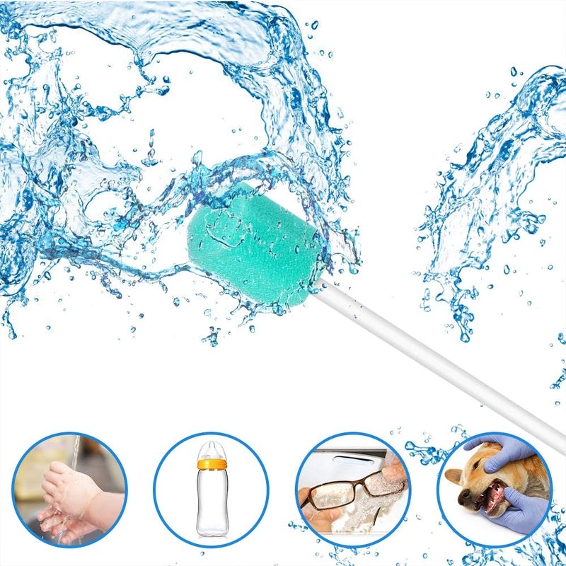 [Australia - AusPower] - Disposable Mouth Swabs Sponge - Unflavored & Sterile Oral Swabs Dental Swabsticks for Mouth Cleaning (50PCS? 50sky blue 