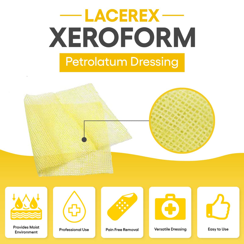 [Australia - AusPower] - AWD Medical Xeroform Petrolatum Dressing 5x9 - Non-Adhering Gauze Pads - Fine Mesh Gauze Patch Sterile - Healthcare Supplies for Wound Care, Burns, Lacerations, & Skin Grafts Aide (Box of 25, 5"x9") 5"x9" 
