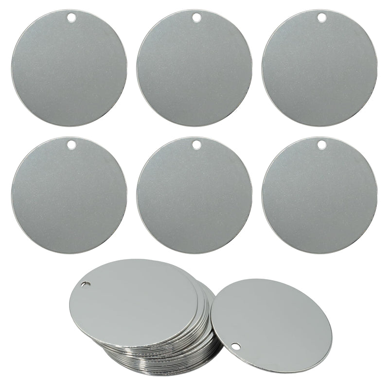 2 Inch Round Metal Engraving Stamping Blanks Stainless Steel Blank Tags 50 Pack