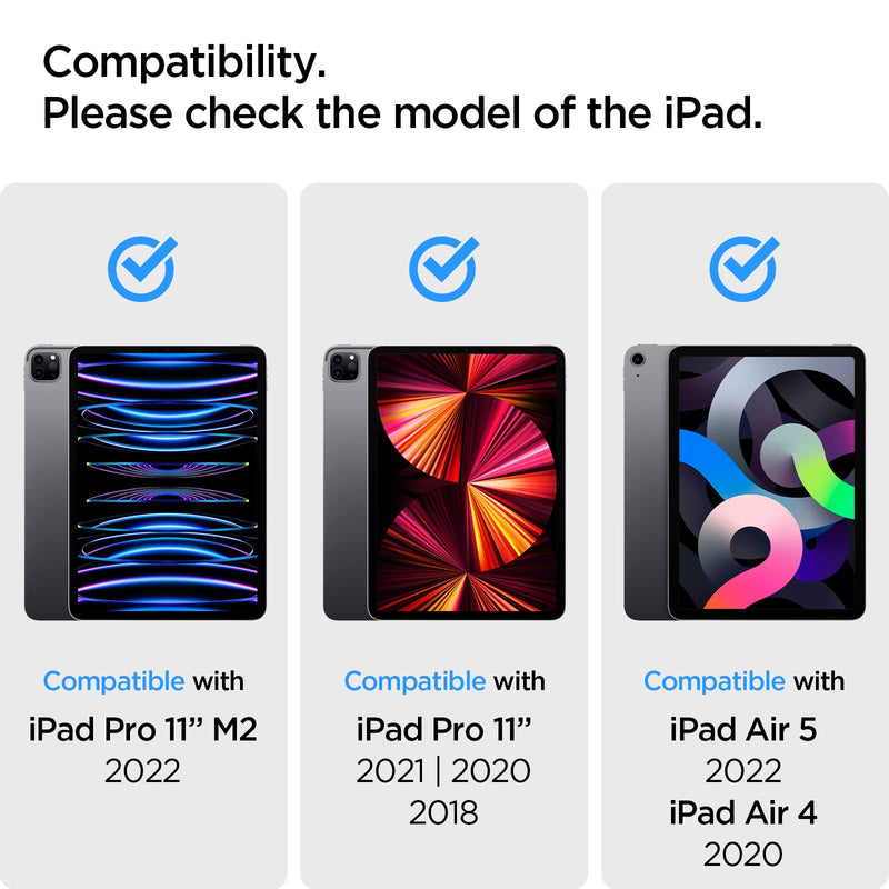 [Australia - AusPower] - Spigen Glas.tR EZ Fit Tempered Glass Compatible with iPad Pro 11 Inch M2 2022, iPad Pro 11 Inch 2021/2020/2018, iPad Air 5 2022, iPad Air 4 2020, Scratch Resistant, 9H Screen Protector 