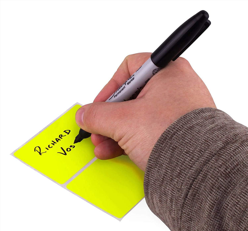 ChromaLabel 2 x 3 inch Permanent Rectangular Color Code Inventory Labels, 50 Stickers per Pack, Fluorescent Yellow