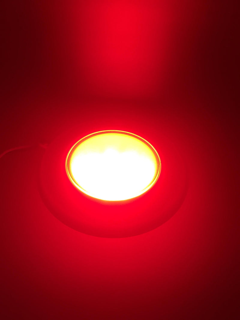 Pactrade Marine RV Boat Pontoon Red Green Blue White LED Courtesy Ceiling Light White Plastic Housing Glare Free Illumination Lens Energy Saving12V DC (Surface/Flush Mount) Surface / Flush Mount