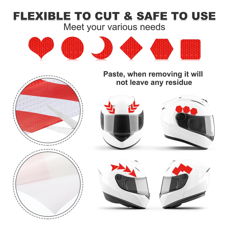 MECCANIXITY Reflective Tape, 4 Inch x 82 ft Warning Safety Sticker Night Reflectors Self-Adhesive Trailer Reflector Twill Tape for Cars Trucks Trailer, Red White 4 Inch x 82 Feet