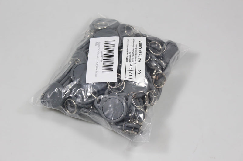 [Australia - AusPower] - (Pack of 100 Waterproof ABS 13.56MHz ISO14443A MIFARE Classic 1K NFC RFID Token,RFID Keyfob,RFID tag (100 Pieces of Gray) 
