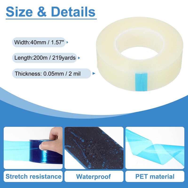PATIKIL Removable Protective Film Tape, 1.6 Inch x 656 ft PE Surface Protective Scratch Film Tape Roll for Furniture Electrical Appliances Plastic Hardware Low Stickiness, Clear