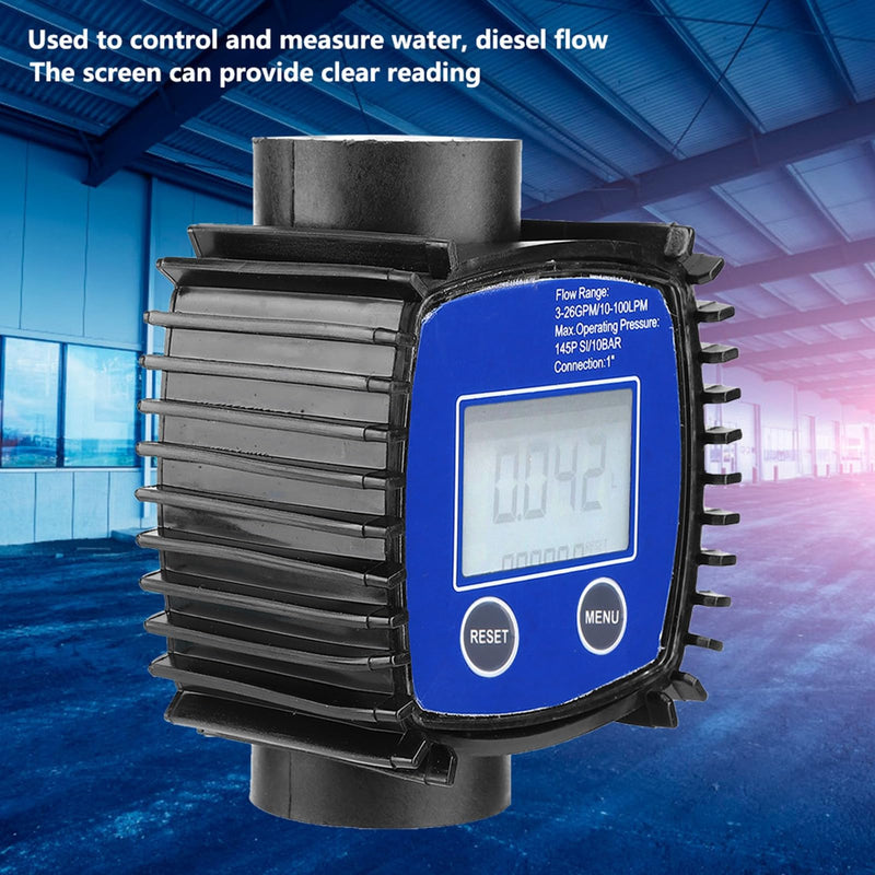 [Australia - AusPower] - Meter with Digital Display, High Precision Water Testing Meters, Portable Measuring Tool Suitable for Gasoline, 1 Inch Internal Thread 