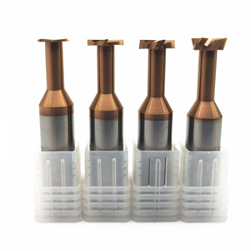 [Australia - AusPower] - KLOT AlTiN Coated T Slot Keyseat Milling Cutter Solid Carbide 3mm-20mm T Slotting End Mill (4 * 0.5 L50mm) 4*0.5 L50mm 