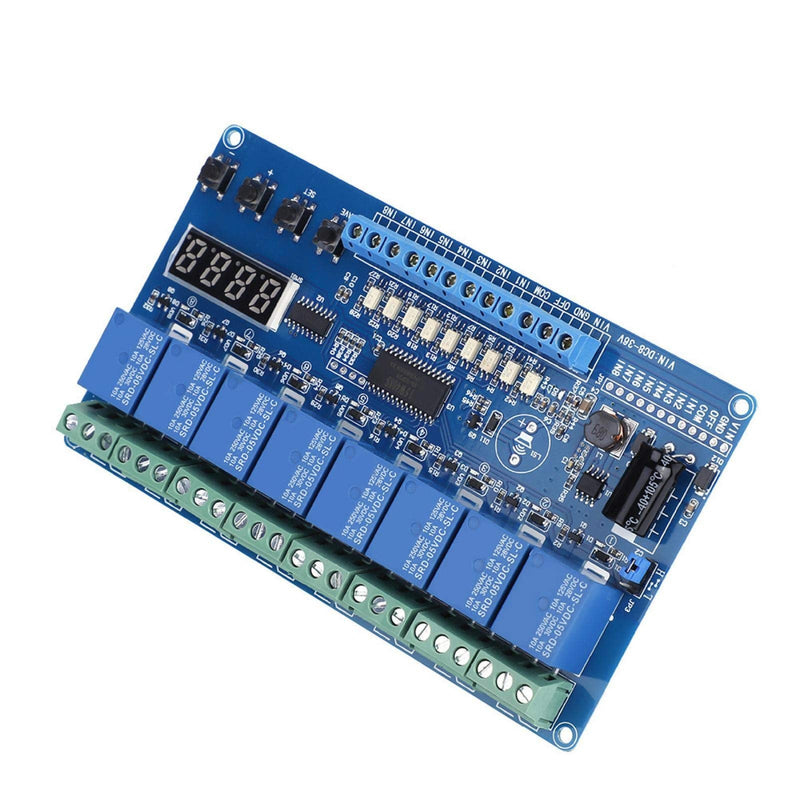 Oumefar DC 8-36V 8-Channel Multifunction Time Delay Relay Interface Board Module Optocoupler LED Relay Board for Various Power Control Applications