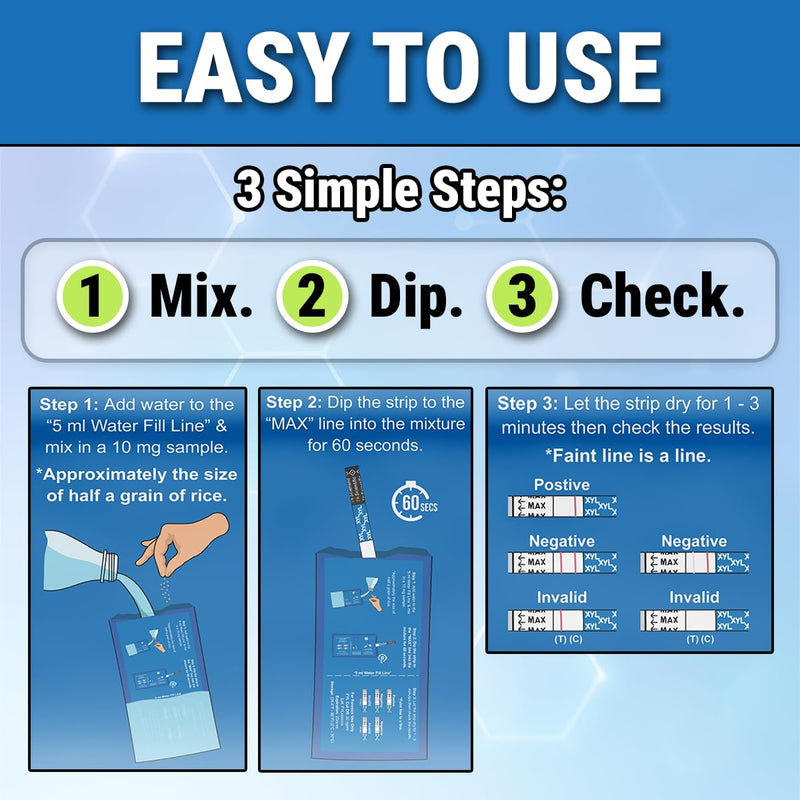 [Australia - AusPower] - Xylazine Drug Test Strips - [Choose Your Quantity] - Powder, Liquid, & Urinalysis Forensic Testing (25) 25 