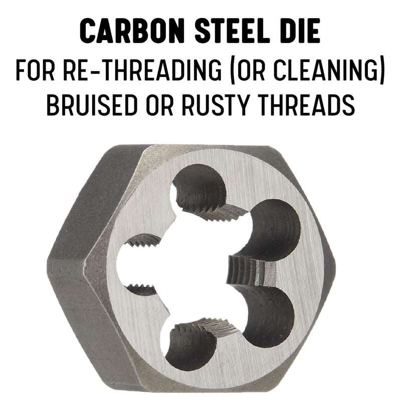 Drill America - DWTHXNPT34 3/4"-14 Carbon Steel Hex NPT Pipe Rethreading Die, DWT Series