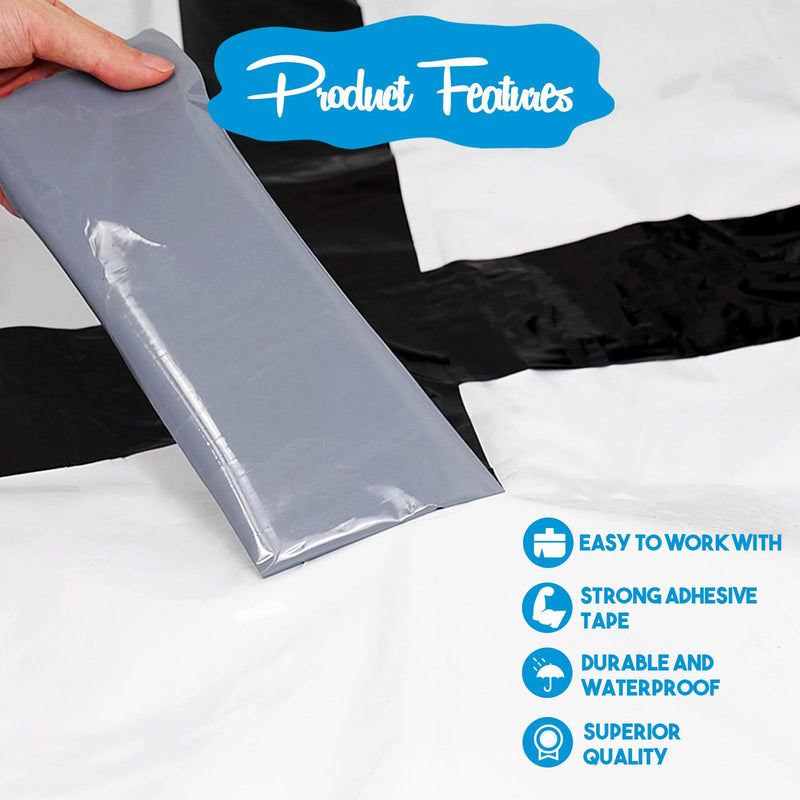 Vapor Barrier Tape, 3" Polyethylene Tape Black Seal Tape for Crawl Space, Underlayment, Marine Use, Repair,Construction Sheathing Seal Film, 180 Foot Roll