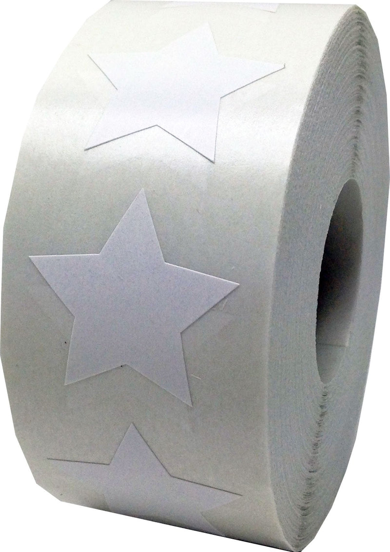 White Star Shape Stickers 1 Inch 500 Adhesive Labels White