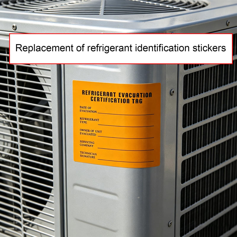Refrigeration Evacuation Recover Cerification Tag Keep Refrigerated Stickers 50 Pack