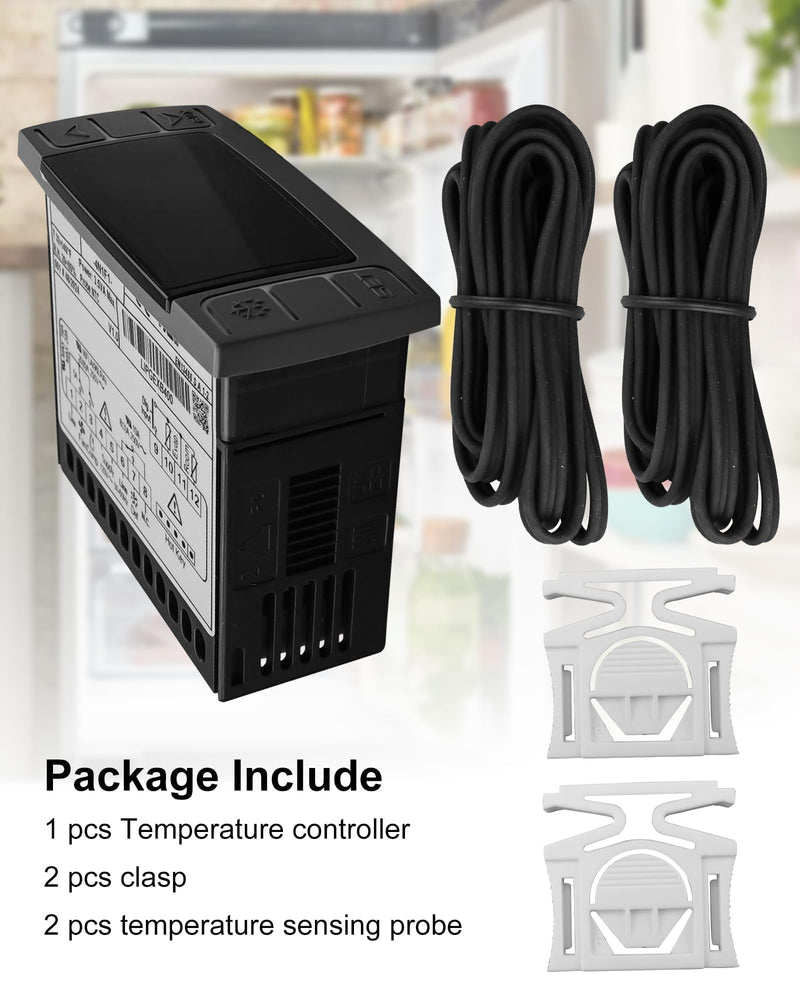 [Australia - AusPower] - XR06CX-4N1F1 Temperature Controller for 120V 50-60HZ Commercial Refrigerators Freezer Includes Temperature Sensor Probes and Clasp 