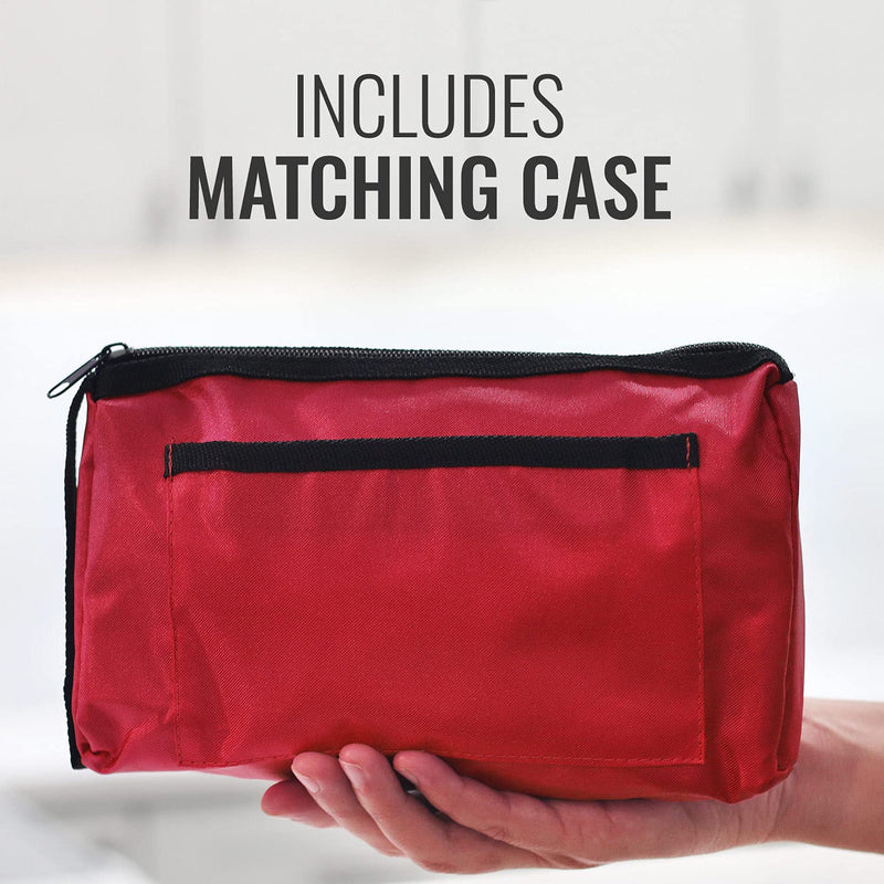 [Australia - AusPower] - MABIS MatchMates Manual Blood Pressure Monitor Kit Aneroid Sphygmomanometer with Calibrated Nylon Cuff and Oversized Carrying Case, Adult, Red 