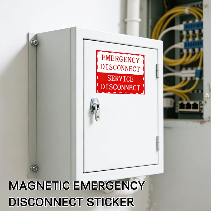 Emergency Disconnect Sticker - Magnetic Breaker Box Labels, Reusable PVC Electrical Panel Sign, NEC Compliant（Set of 6）