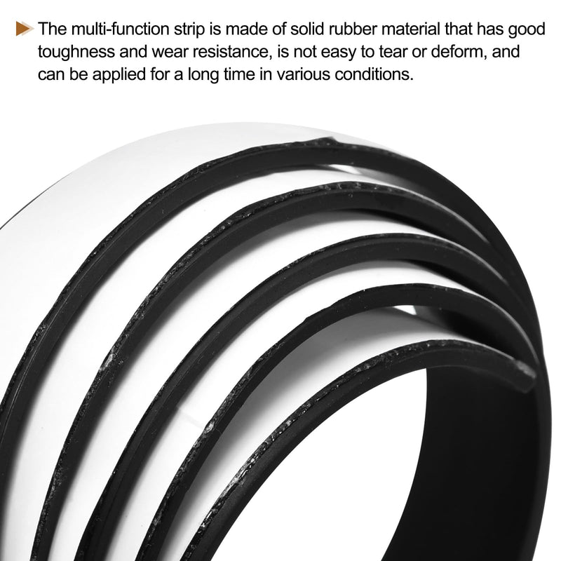 uxcell Adhesive Rubber Strips, 0.4" W x 5/64" T x 10'L Solid Neoprene Rubber Sheet Rolls with Adhesive Backing for DIY Gaskets Seals Pads Crafts 0.4"W x 5/64"T x 10'L 1
