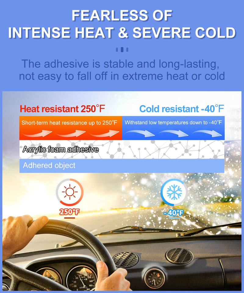 PHIXBEAR Double Sided Sticky Pads, Strong Adhesive Tape Squares Heavy Duty Waterproof Heat Resistant, Extreme Mounting Foam Tape,Car Home Outdoor Use, 12 Pcs 2.36x2.36 Inch 12Pcs SQ 2.36"x2.36"