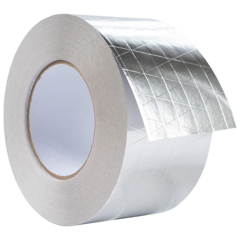 3" Inch x 164 Ft / 55 Yards Long Aluminum Foil Tape with Mesh - Strong Metal Insulation Adhesive Heavy Duty Ductwork Tape - Waterproof, High and Low Temperature HVAC, Vent Hose, Dryer Leak Repair Tape 3 Inch - 164 Feet Aluminum Foil with Mesh 1
