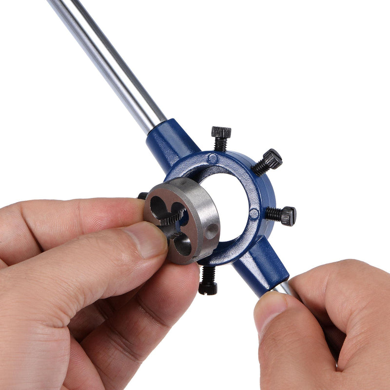 [Australia - AusPower] - uxcell Die Stock Handle Wrench Set, 1/2-28 UNEF Threading Die and 38mm (1-1/2") Holder (Fits: 26mm-38mm OD / M12-M16 Round Dies) Adjustable for Bolt Thread Repair 