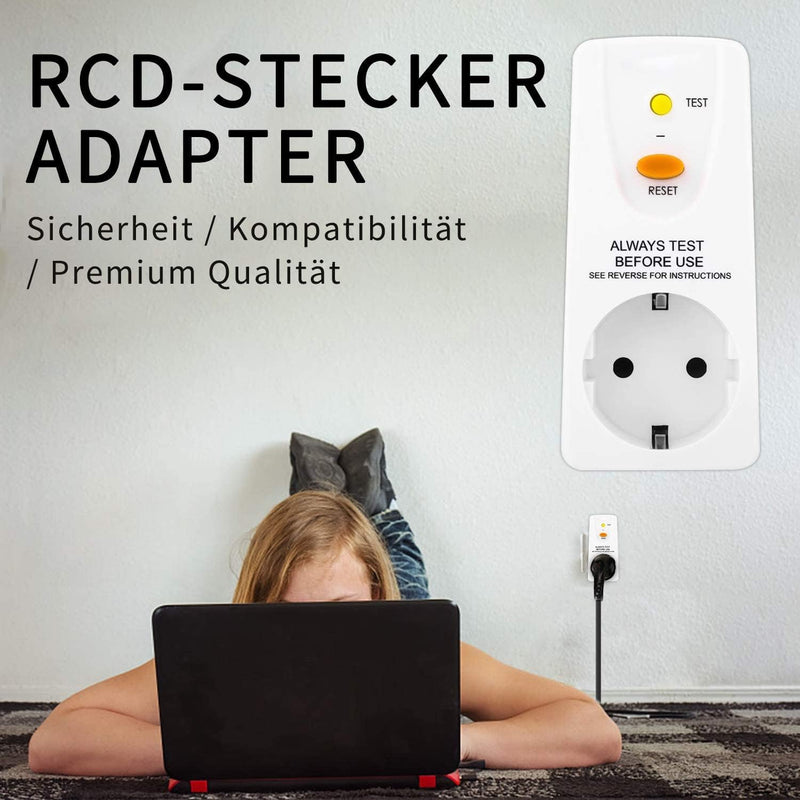 [Australia - AusPower] - Fi Circuit Breaker Socket, Personal Protection Plug, Anti-Leakage and Electric Shock, 10 mA Protective Contact 230 V, 16 A Circuit Breaker Plug, Suitable for Household Devices, Tools, Outdoor 