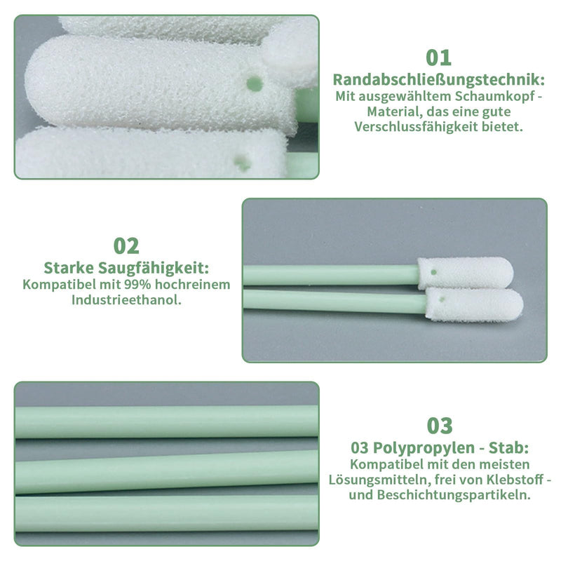 [Australia - AusPower] - Yuiturt Pack of 100 Foam Cleaning Swabs (70 mm) Extra Soft Foam Swabs for Keyboards, Cameras & Printers Sterile Sponge Tips for Lenses & Optical Devices 