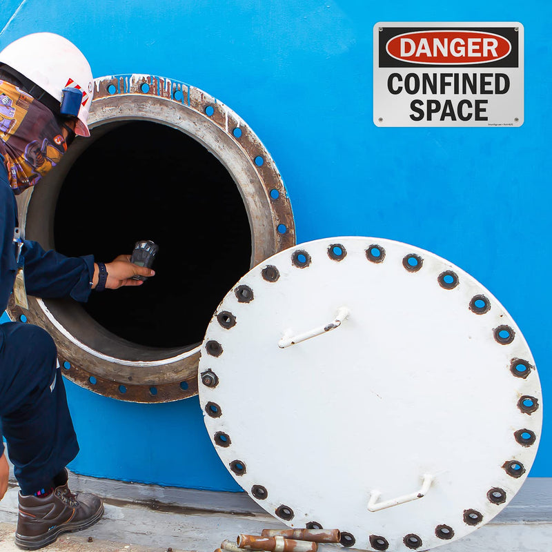 SmartSign "Danger - Confined Space" Sign | 7" x 10" Aluminum