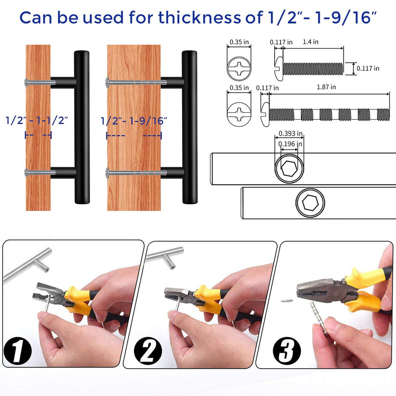 Ravinte 18 Pack 6 inch Cabinet Pulls Matte Black Stainless Steel Kitchen Cupboard Handles Cabinet Handles 3.5” Hole Center 6 Inch (3.5 Inch Hole Center)