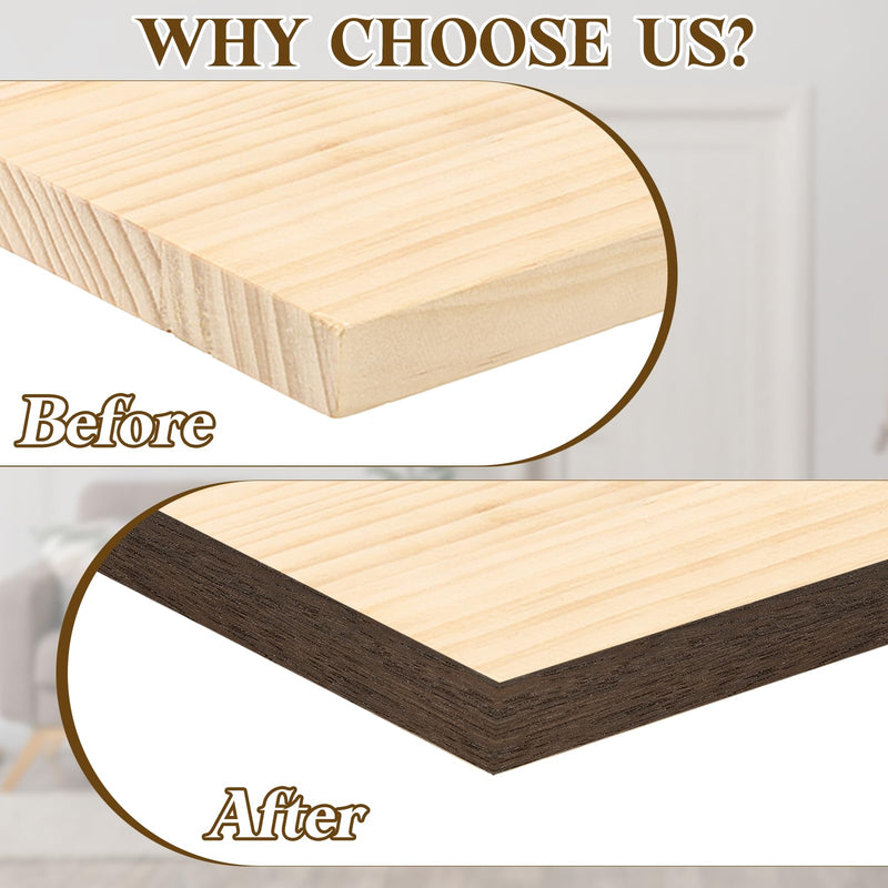 uxcell 5/8 Inch x 49ft Wood Veneer Edge Banding, Pre-Glued Flexible Ash Edging Strips, Iron on with Hot Melt Adhesive Wood Tape for Cabinet Repair and Furniture Restoration