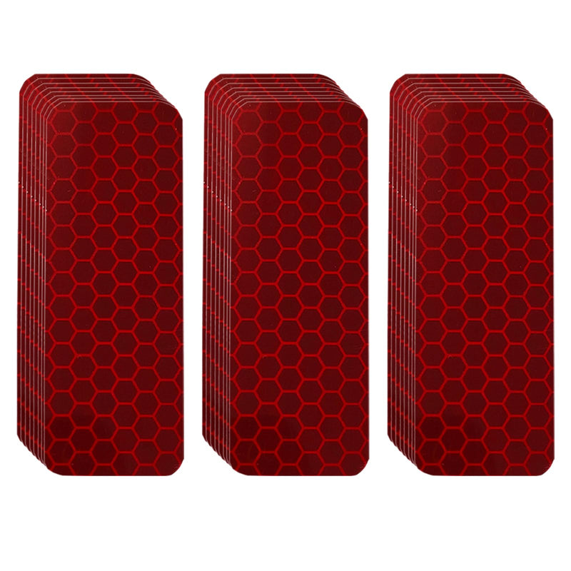 Reflector Stickers-High Visibility-Good Adhesion-Outdoor Waterproof-Red-1.18" × 3.15"- 24 PCS-Reflective Stickers for Helmet，Bike, Car, Mailbox, Motorcycle 1.18" × 3.15" Red