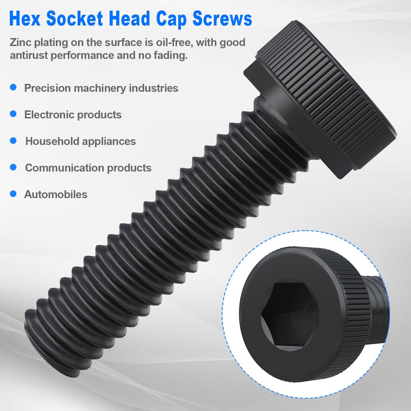 [Australia - AusPower] - mxuteuk M3 Screw Kit,M3 Screws Suitable for 3D Printer,12.9 Grade Alloy Steel M3 Bolts,M3 x 6/8/10/12/16/20mm Hex Socket Head Cap Screws Bolts Nuts Kit(440PCS) 