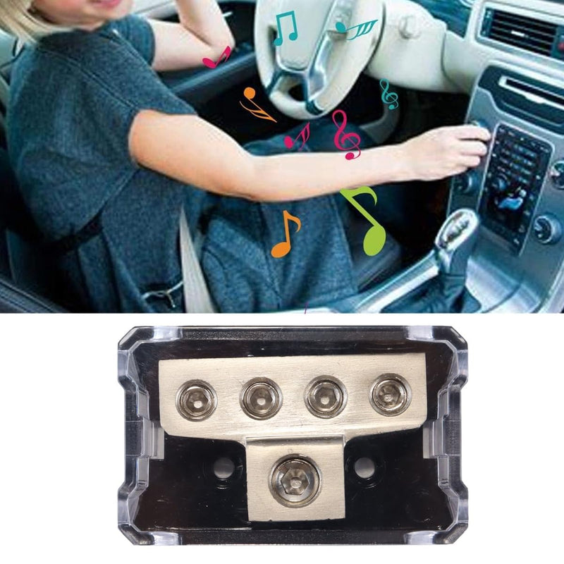 Ticha Power Distribution Block, 4 Way Power Distribution Cart 1 x 0GA Input 4 x 4GA Output Block Distribution Block Splitter for Car Boat Vehicle Audio