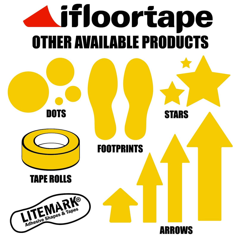 [Australia - AusPower] - LiteMark 2" Yellow Removable Vinyl Marking Tape - High-Visibility Matte Finish, Adhesive for Smooth Surfaces - Ideal for Safety Marking, Floors, Warehouses, Short Events - 150 Feet Roll 2Inch X 150FT 