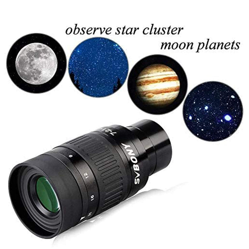 [Australia - AusPower] - SVBONY SV135 Zoom Eyepiece, Zoom 7 to 21mm 1.25 Inch Telescope Eyepiece, 6 Element 4 Group Telescope Accessories for Astronomic Telescopes Visual 7-21mm 