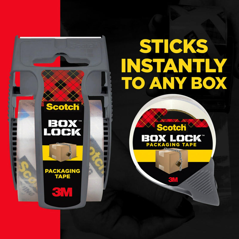 [Australia - AusPower] - Scotch Box Lock Packing Tape, Clear, Extreme Grip Moving Tape, 1.88 in. x 22.2 yd., 6 Packaging Tape Rolls with Dispensers 6 Rolls 