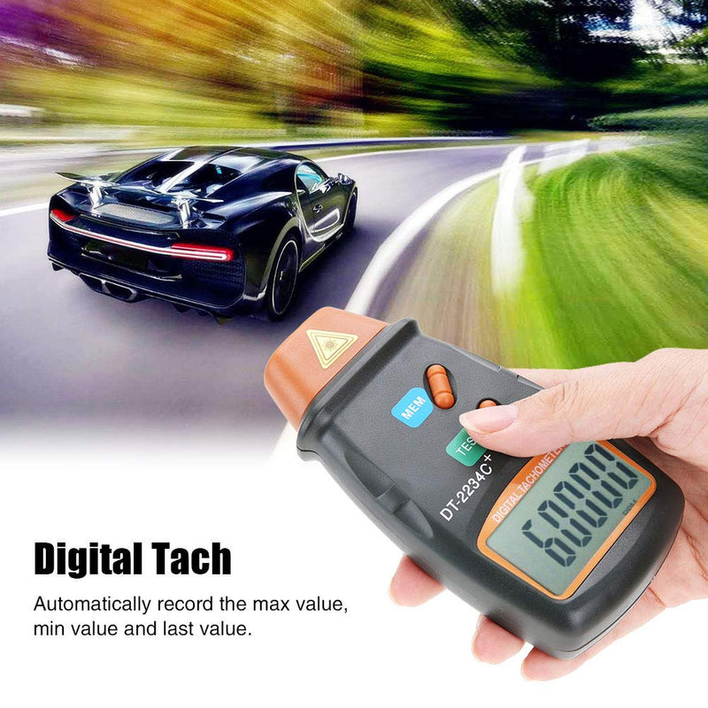 [Australia - AusPower] - Digital Tachometer, DT-2234C+ Non-Contact Photo Mini RPM Test Speed Meter 